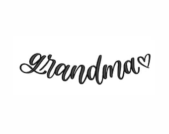 Curved Grandma Machine Embroidery Design. 4 Sizes. Grandma Collar Embroidery Design