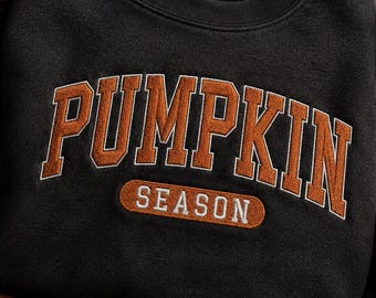 Pumpkin Season Machine Embroidery Design. 5 Sizes. Fall Vibes Embroidery Design. Varsity Embroidery Design. Instant Download