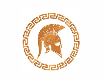 Spartan Helmet Machine Embroidery Design. 5 Sizes