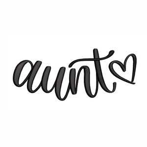 Aunt Curved Collar Machine Embroidery Design. 4 Sizes. Aunt Collar Embroidery Design. Aunt Shirt Embroidery Design.