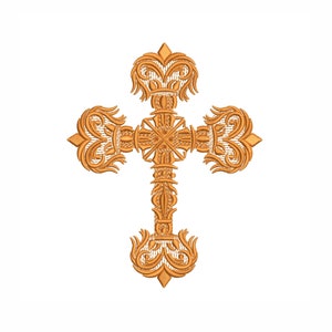 Cross Machine Embroidery Design. 4 Sizes. Religious Embroidery Design