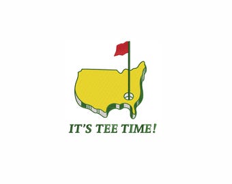 It’s Tee Time Embroidery Design 6 Sizes, Golf Inspired Shirt Embroidery Design, Golf USA Map Machine Embroidery File. Digital Download.