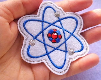 Atom Patch Embroidered Iron On – Science Patch – Physics Patch – Chemistry Gift – STEM Gift – Nerd Jacket Patch – Teacher Gift – Nerd Patch