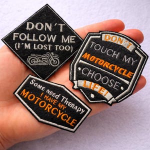 Motorcycle Patch Embroidered Iron On – Biker Patch Collection – Moto Jacket Patch – Rider Gift – Motorbike Patch – Choose Design