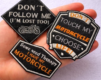 Parche Moto para Planchar – Colección de Parches Moteros – Parche Motocicleta Bordado – Regalo Motero – Biker Patch
