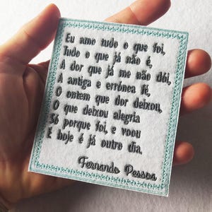 Fernando Pessoa Patch Embroidered Iron On – Portuguese Poetry Patch – Literary Patch – Poet Gift – Book Lover Patch – Portugal Patch
