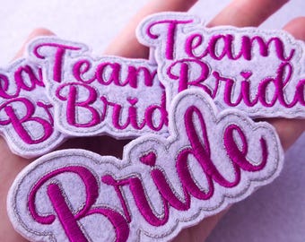 ブライドパッチ＆チームブライドパッチ - 刺繍アイロン接着/縫い付けバチェロレッテパーティーアップリケ - ブライダルスクワッドバッジ