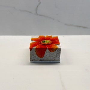 Flower and Ladybug Stone Art Box