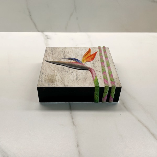 Small Bird of Paradise Stone Art Box