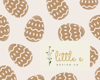 Archivo sin costuras de huevo de Pascua, JPG de primavera neutral para niñas, huevo de Pascua de tono tierra simple, patrón de huevo de Pascua de gran tamaño mínimo para tela