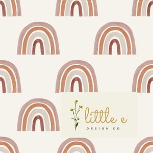 Watercolor Rainbow Seamless File, Earth Tone Rainbow pour les filles, Simple Boho Baby Design, Muted Gender Neutral Pattern pour le tissu de chambre d’enfant