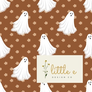 Lace Ghosts Seamless File, Cottage Core Halloween Seamless Repeat, Modern Digital Paper, Earth tone Neutral Seamless Pattern for fabric