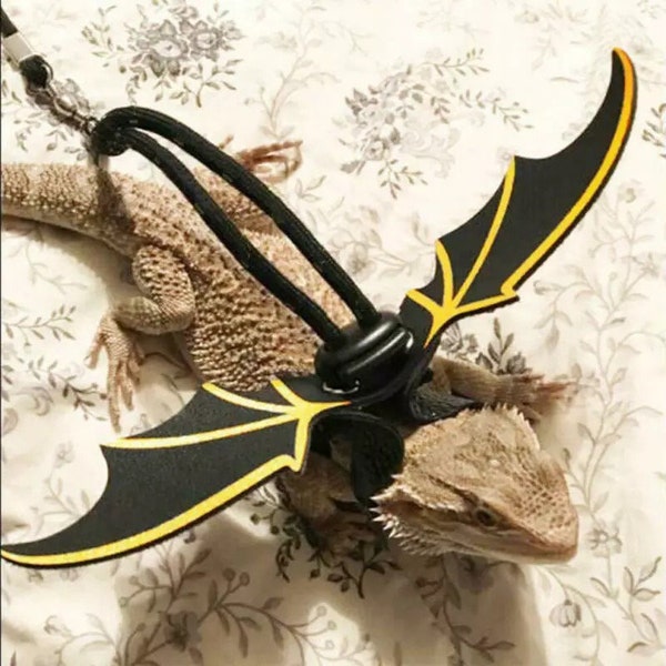 Bearded Dragon Harness Leash Wings Adjustable 3 Pack Soft Leather Reptile Lizard