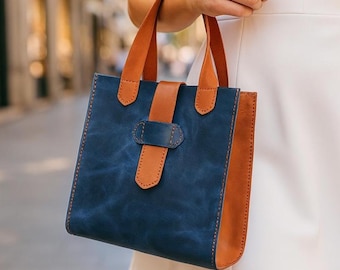 Stylish Leather Hand Bag Pattern for Women, Leather Bag Pattern, Easy Printable Handbag Template, Diy Handbag Sewing Tutorial
