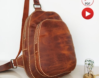 Leather Crossbody Travel Sling Bag Pdf Pattern, Sling Bag Sewing Pattern for Men and Women, Mini Sling Bag Template, Daily S