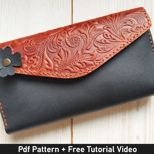 Womens Leather Pattern Leather Clutch Wallet Pattern Flip Long Wallet –  Feltify