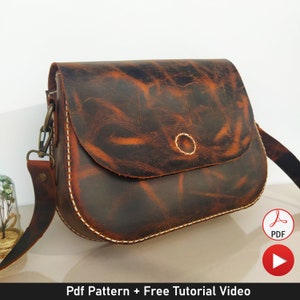 Minimalist Leather Daily Bag Pdf Pattern, Women Crossbody Bag Pattern, Simple Leather Bag Making, Leather Bag Tutorial Video, Bag Template