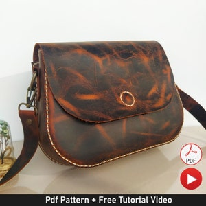 Minimalistische Ledertasche Pdf Muster, Frauen Crossbody Bag Muster, Einfache Ledertasche Herstellung, Ledertasche Tutorial Video, Taschenvorlage