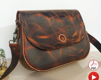 Minimalist Leather Daily Bag Pdf Pattern, Women Crossbody Bag
