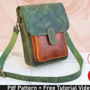 Unisex Leather Messenger Bag Pattern, Simple Crossbody Bag Pdf Pattern, Small Shoulder Bag Pattern