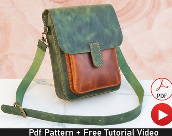 Unisex Leather Messenger Bag Pattern, Simple Crossbody Bag Pdf
