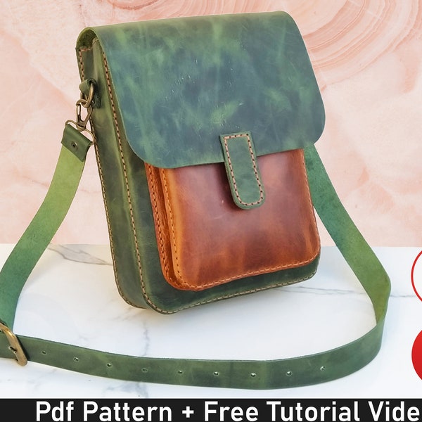 Patrón Bolso Messenger Piel Unisex, Patrón Bolso Bandolera Simple Pdf, Patrón Bolso Bandolera Pequeño