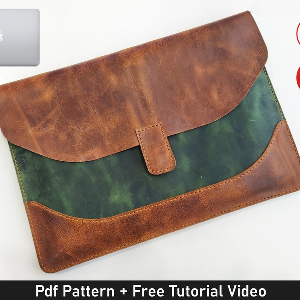 Macbook Pro Case Pattern, Leather Laptop Bag Pattern, Macbook Air Sleeve Pdf, Macbook Air Cover Template, Leather Bag Pattern