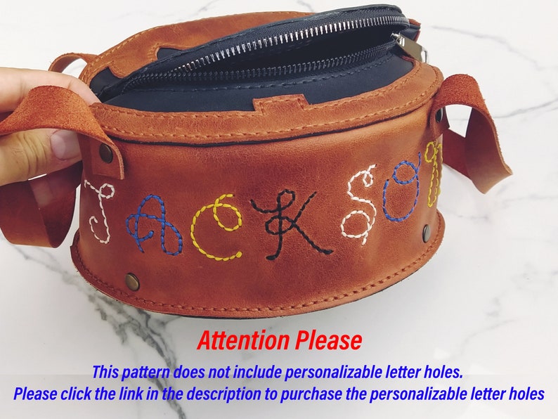 Personalizable Leather Halloween Pumpkin Trick or Treat Bag Pattern, Kids Halloween Bag Pdf, Halloween Candy Bag, Halloween Goodie Bag image 4