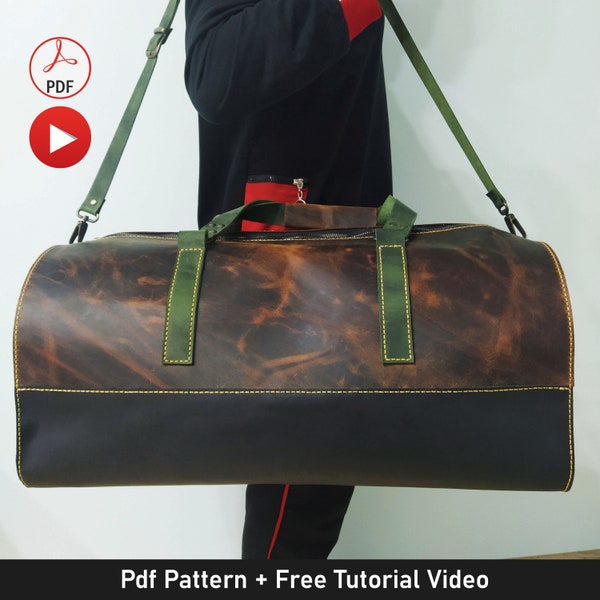 Leather Duffle Bag Pattern, Unisex Travel Bag Pdf Pattern, Weekender Duffle Bag Pattern, Large Duffle Bag Template, Duffle Bag Men and Women