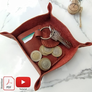Leather Tray Pdf Pattern, 3 Sizes Leather Tray Template
