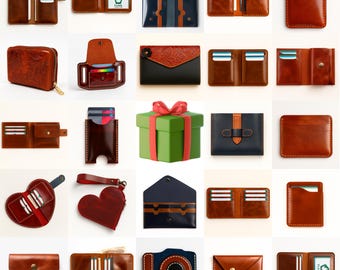 Set of 24 Mega Bundle Leather Wallet Patterns, Free Leather Pattern, Modern Leather Bifold Wallet Pattern