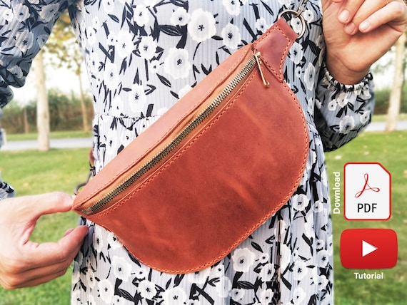 Leather Women Fanny Pack PDF Pattern Cool Hip Bag Pattern 
