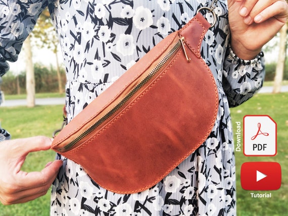 Leather Women Fanny Pack PDF Pattern Cool Hip Bag Pattern Bum Bag Pattern Sling Bag Pattern Belt Bag Template Crossbody Bag Tutorial Etsy