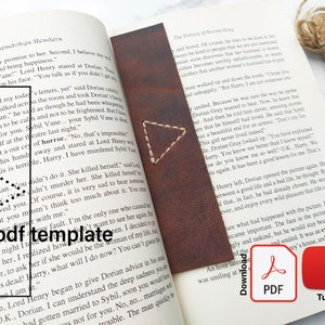 Minimalist Leather Bookmark Template, Leather Bookmark Pattern Pdf, Do it yourself