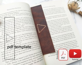 Minimalist Leather Bookmark Template, Leather Bookmark Pattern Pdf, Do it yourself