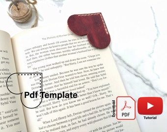 Birthday/Anniversary Gift Cute Leather Heart Bookmark Template, How to Make Leather Bookmark, Easy Leather Diy Crafts