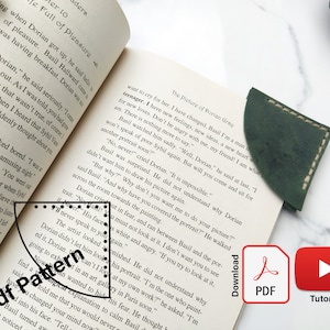 Minimalist Leather Quarter Circle Bookmark Pdf Pattern, Leather Digital Pdf Template with Tutorial