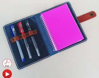 Patroon leren omslag voor dagboek, patroon leren portfolio, patroon omslag voor notitieboekje