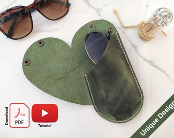 Leather Heart Glasses Case Pattern, Leather Pattern Pdf for Sunglasses Case, Leather Template with Video Tutorial