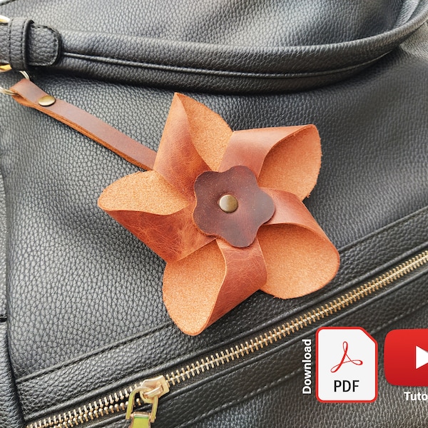 Seamless Leather Flower Pdf Pattern, Bag Ornament, Floral Pattern, Floral Pattern, Leather Tutorial, Accessories Pattern