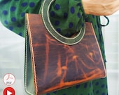 Women Leather Handbag Pattern with Circle Handle, Small Leather Purse Pdf Pattern, Handbag diy, Bag Making Patterns, Leather Work Patterns