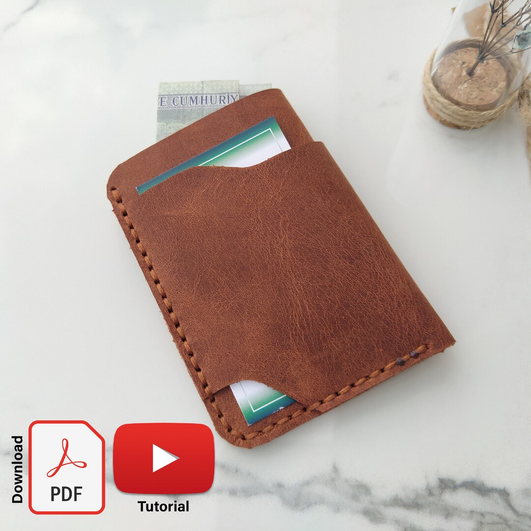 Slim Leather Wallet Template, Card Holder Pattern, Diy Pdf Pattern - Etsy