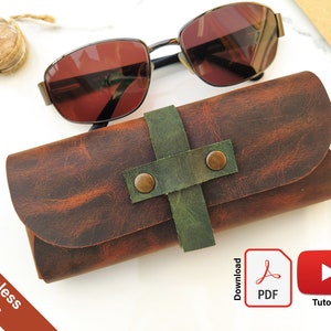 Modello per custodia per occhiali senza cuciture, senza modello di cucitura, senza modello di cucitura, modello in pelle Pdf