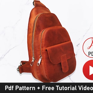 Unisex Leder Mini Rucksack Muster, Ledertasche Muster Pdf, Leder Sling Bag Muster, Leder Muster Pdf