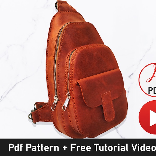 Unisex Leather Mini Backpack Pattern, Leather Bag Pattern Pdf, Leather Sling Bag Pattern, Leather Pattern Pdf