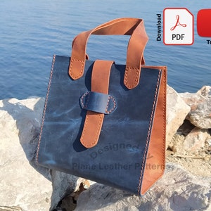 Leder PDF Schnittmuster für kleine Handtasche, Digitales Leder Schnittmuster für Anfänger, Damen Tasche Pdf Vorlage