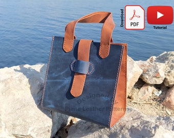 Leather PDF Pattern for Small Handbag, Leather Digital Patterns for Beginners, Women's Bag Pdf Template