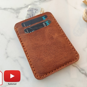 Front Pocket Wallet PDF Leder Muster (5 Pocket), wie man Leder Kartenhalter macht, Easy Leather DIY Crafts