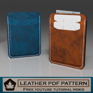 Front Pocket Wallet PDF Leather Pattern with 5 pockets, How to Make Leather Card Holder, Easy Leather Diy Crafts