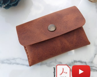 Mini Leather Wallet Pdf Pattern, Small Leather Credit Card Holder Template, A4 + Letter (US) Format
